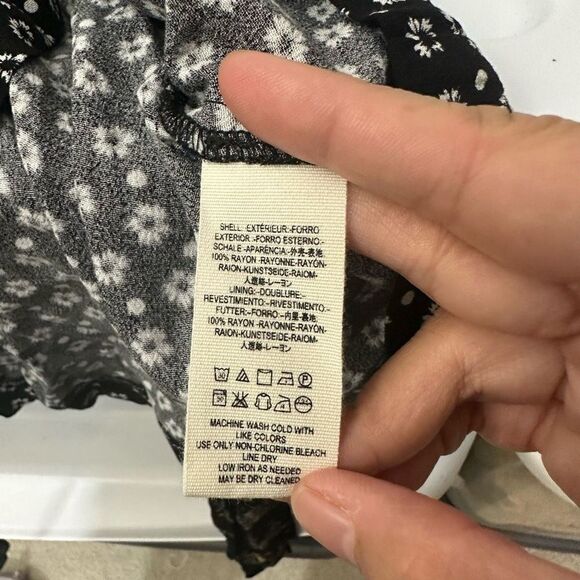 Free People Wonderland Printed A-Line Mini Dress Black Floral sz Small New - Picture 9 of 11